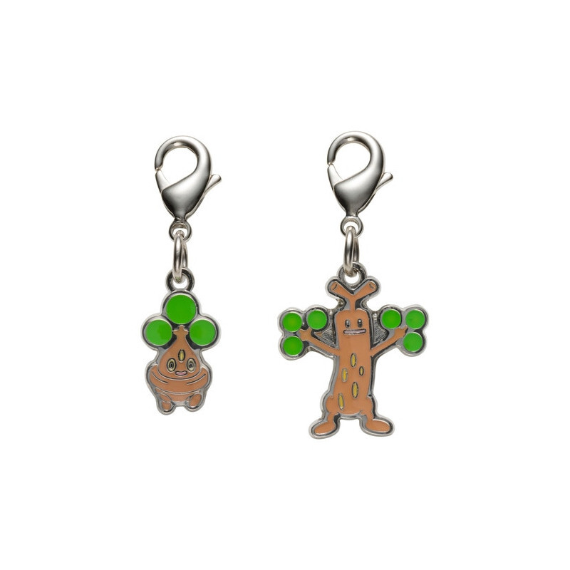 Pokemon Center Original Bonsly Sudowoodo Metal Charm Key Chain Set of 2