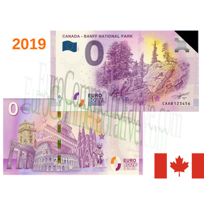 Billet Souvenir 2019 Amérique Canada Banff National Park