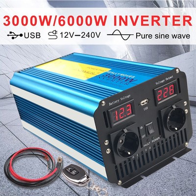 Spannungswandler 1000w 2000w Reiner Sinus Wechselrichter Inverter 12V auf 230V