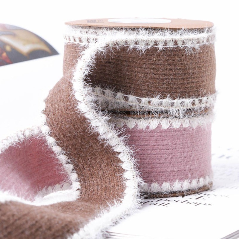 10Yards 1.4" Wide Knitted Ribbed Texture Ribbon DIY Sweater Belt Hat Craft