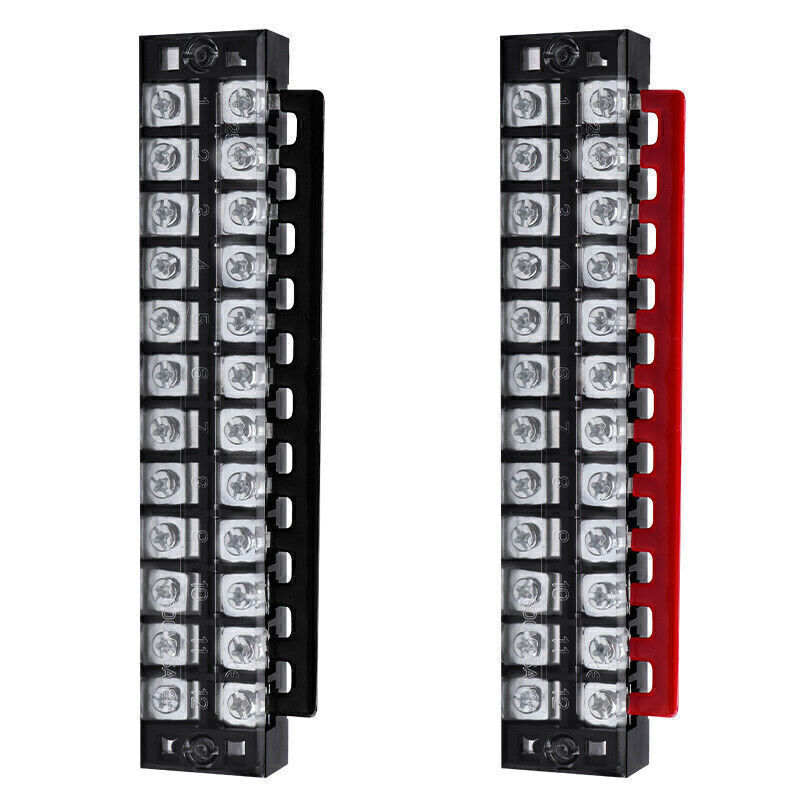 US Dual Row 3-12 Positions 600V 15A Screw Terminal Block Terminal Barrier Strip
