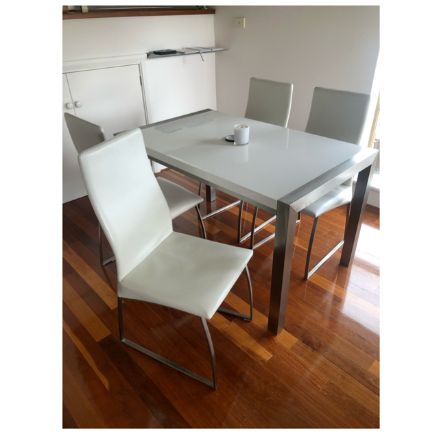5 PIECE LEATHER CHAIR DINING SUITE | Dining Tables | Gumtree Australia