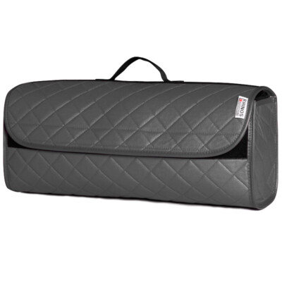 FOR TOYOTA ALPHARD - Boot Tidy Organiser Storage Car Trunk Bag Leather Grey