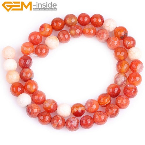 8mm Fire Agate Stone Soccer Beads For Jewelry Making 15