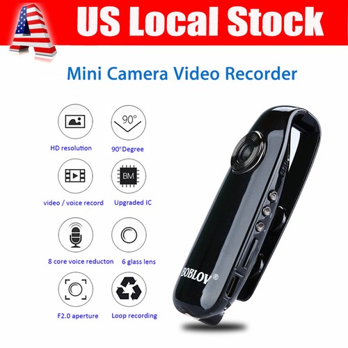 HD 1080P 90&deg; Mini Camcorder Dash Cam Police Body Motorcycle