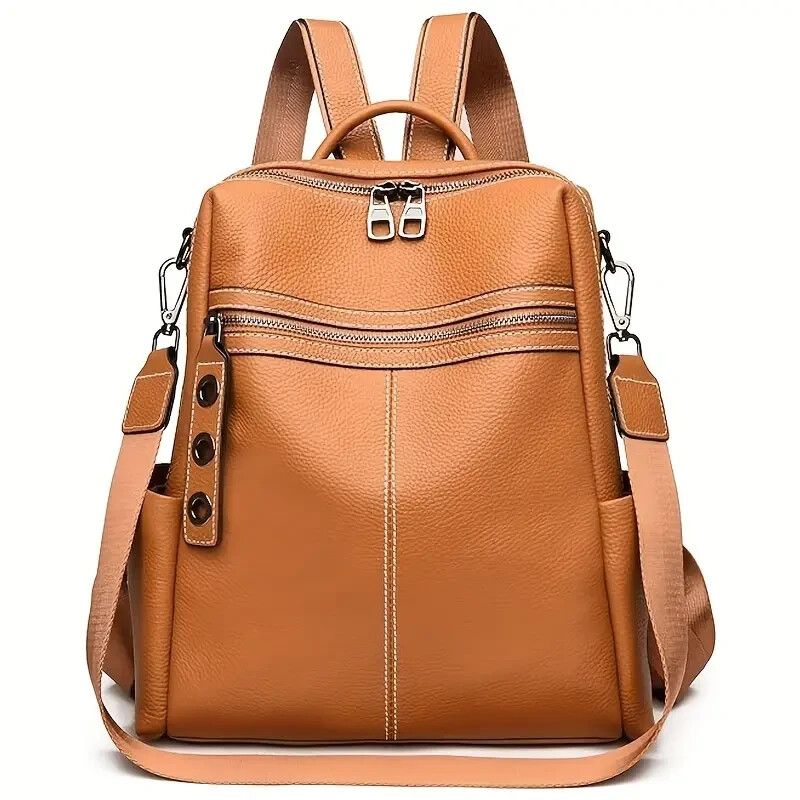 Genuine Leather Backpack Purse for Women Fashion Convertible