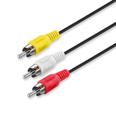 5m Chinch Audio und Video AV Composite Kabel 3x Cinch rot weiss gelb