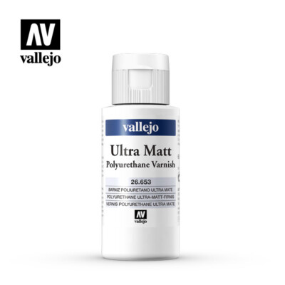 Vallejo Paints & Accessories #VLJ-26653 Ultra Matt Polyureth Varnish 60ml Bottle