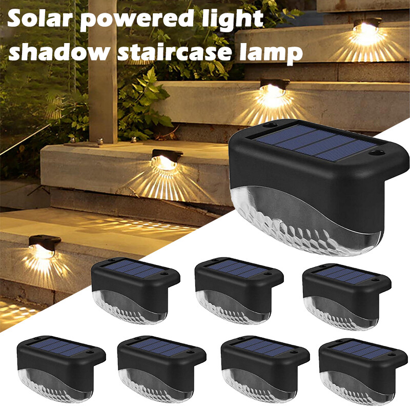 8 Pcs New Solar Deck Lights Outdoor Waterproof LED Steps