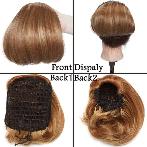Horn Hair Bun Real Natural Clip In Hair Piece Extensions As Human Chignon Updo A