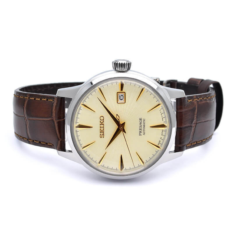 Pre-owned Seiko Presage Sary109 Cocktail Time Mechanical Automatic Watch Ivory Dial 40.5mm