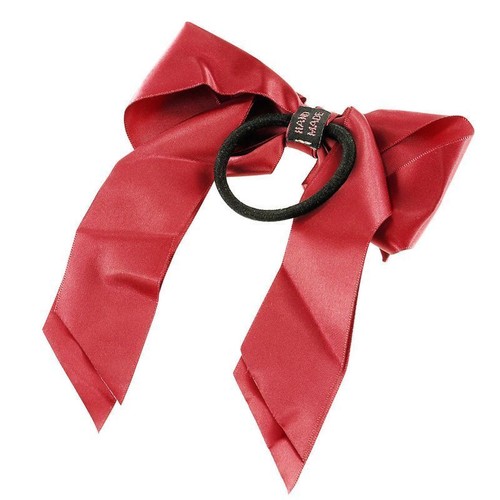 CHANEL Ribbon Hair Accessory Head Band Satin Black x Dark  display picture 1