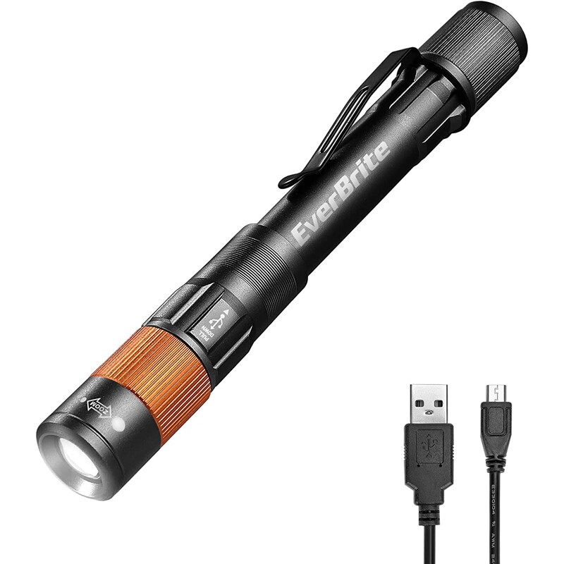EverBrite Rechargeable Pen Light Zoomable Handheld Flashlight 4  Lighting Modes