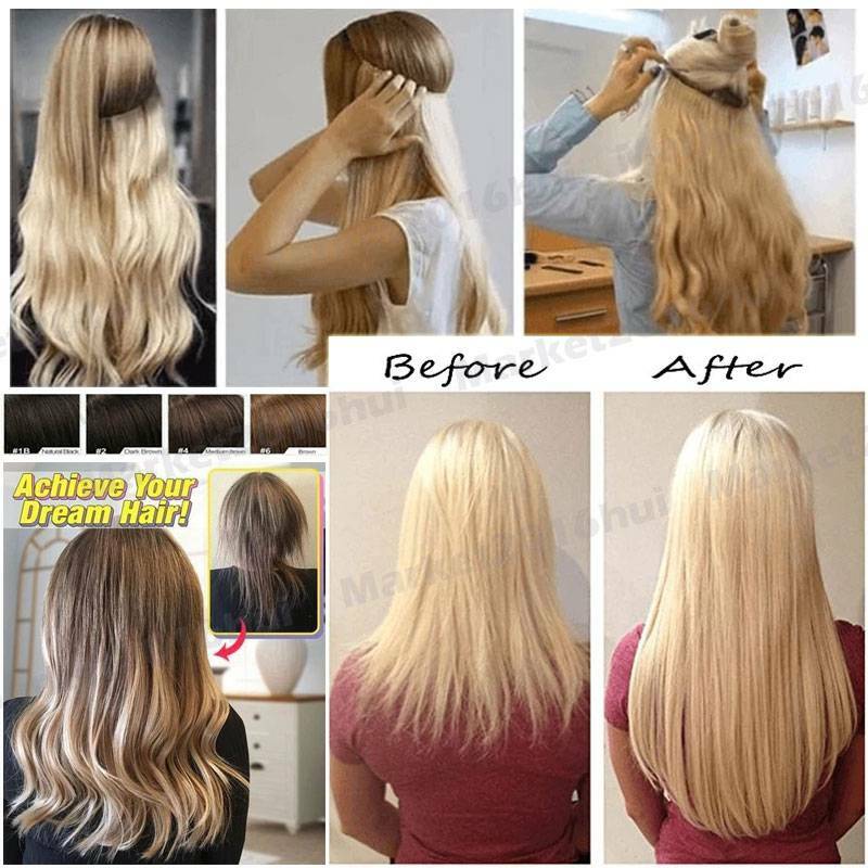 Reddish Curly Secret Wire Band Hair Extensions As Human Headbnd