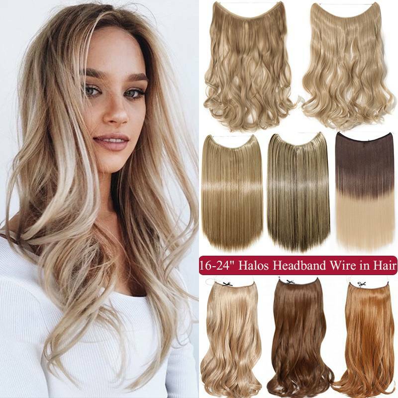 US Hidden Secret Invisible Band Wire In Thick One Piece Hair Extensions As Human