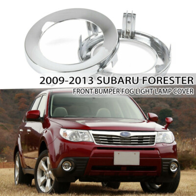 For 2009-2013 Subaru Forester Front Fog Light Lamp Cover Chrome Trim Ring 2PCS