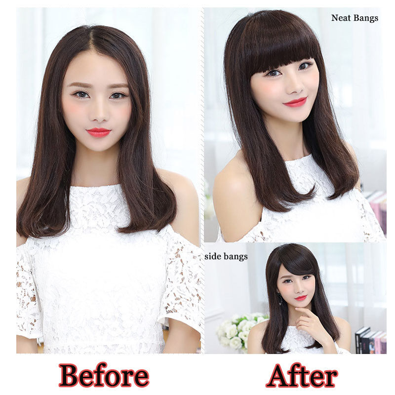 Thin Neat Bangs As Remy Human Hair Extensions Clip In On Fringe