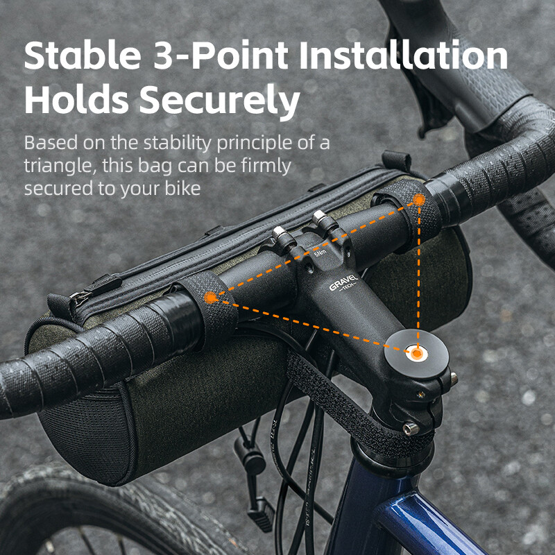 ROCKBROS Bike Handlebar Bag 2L Front Tube Bag Multifunctional Portable Bag