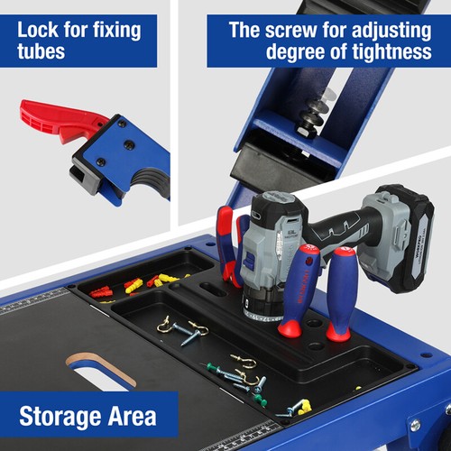 WORKPRO 5-in-1 42" Portable Rolling Miter Saw Stand Workbench Folding Work Table