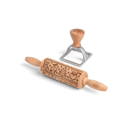 Marcato Kit Christmas Rolling Pin And Mold for Cookies Christmas Mixed - Red