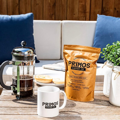 French Press Specialty Coffee, Coarse Ground, Primos 12 Ounce (Pack of 2)