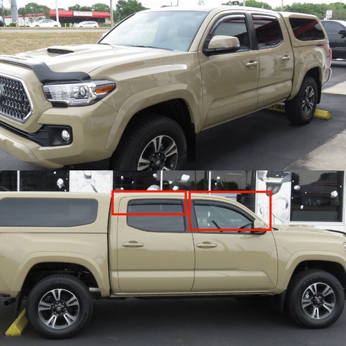 IN-CHANNEL Window Visors Sun Vent Rain Guard Fit 16-22 Toyota Tacoma Double Cab