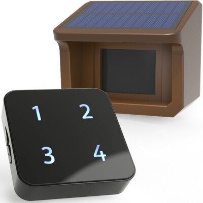 Htzsafe 1/2Mile Solar wireless Driveway Alarm Weatherproof Outdoor Motion Sensor