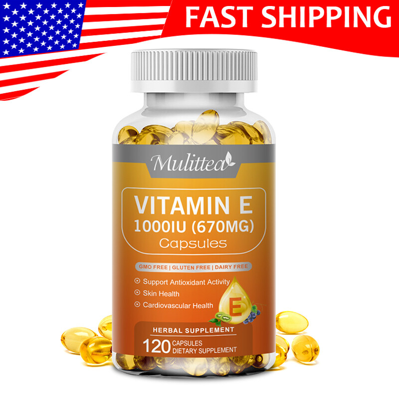 Vitamin E Oil 120 Softgels | Vit E Capsules Vegan for Hair Skin Nail Face Health