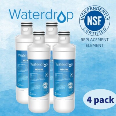 Waterdrop Refrigerator Water Filter, Replacement for LG  LT1000P , Pack of 4