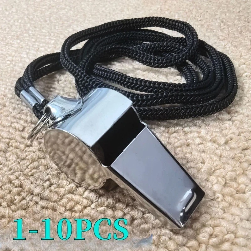1-10Pcs Metal Sports Whistle Referee Indoor Outdoor Match Camping Emergency