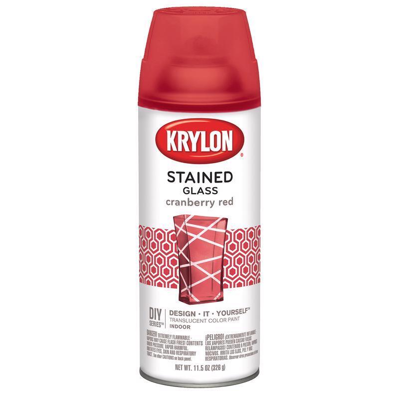 Krylon Cranberry Red Translucent Stained Glass Spray Paint 11.5 Oz. For Indoor D