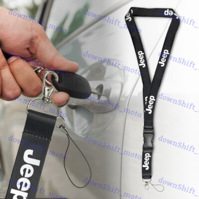 AuTomotive Gold Car Logo Neck Strap Lanyard Keyring Key Chain Cellphone for JEEP