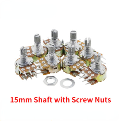 5pcs 6legs WH148 B1K/2K/5K/10K/20K/50K/100K/500K/1M Double way potentiometer L15