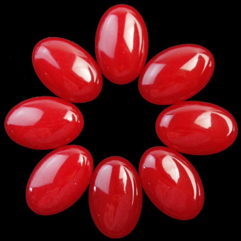 8Pcs 30x20x7mm Natural Red Jade Oval CAB CABOCHON eBay