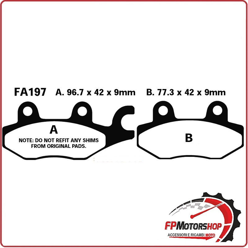 PASTIGLIE PASTICCHE FRENO FRENI KAWASAKI NINJA 300 13- ANT. E POST. EBC FA197