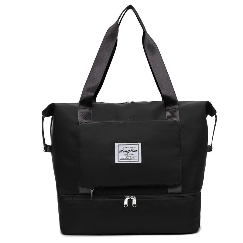 Folding Women Duffel Travel Bag Waterproof Dry/Wet Separation Sport Gym Bag