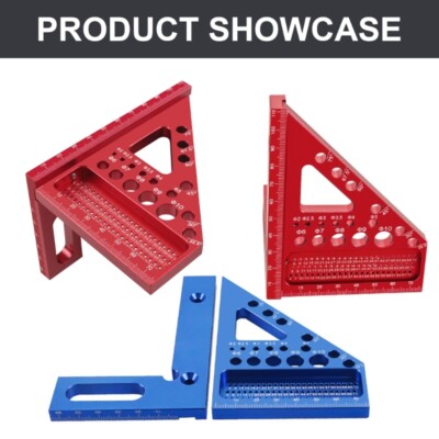 Multi Angles Measuring MarkingRuler Metal Square Protractors 45° 90° Miter