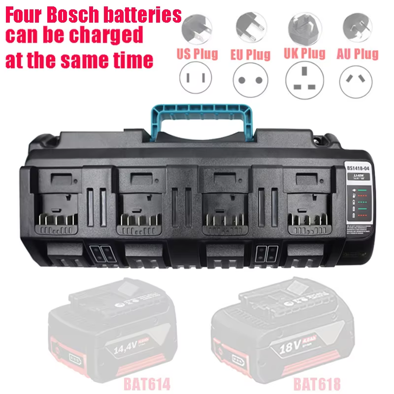 For BOSCH 14.4V 18V Li-ion Charger Rapid Optimum 4-Port 3A Charging Current Repl