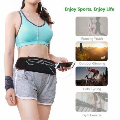 Waterproof Running Hiking Sport Bum Bag Travel Money Phone Waist Belt Zip Pouch