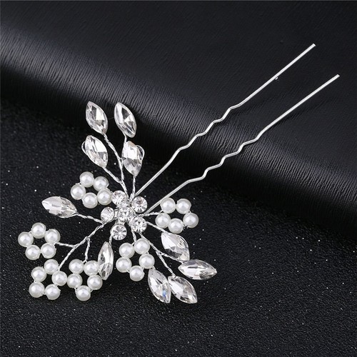 Crystal Pearl Hair Pins Handmade Bridal Hair Accessories Wedding
