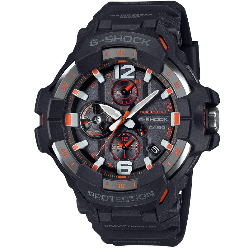 Pre-owned Casio G-shock Master Of Gravitymaster Black-orange Men's Watch Grb300-1a4