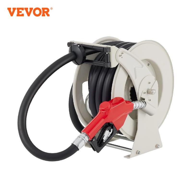 Fuel Hose Reel 33-66 FT Retractable Diesel Cord Reel W/ Automatic Refueling Gun
