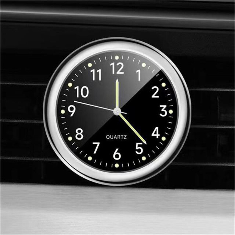 Luminous Car Dashboard Air Vent Stick-On Time Clock Quartz Analog Watch Gauge
