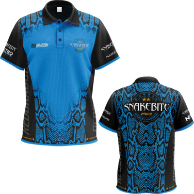Red Dragon Darts Peter Wright Snakebite Tour Polo Double World Champion Trikot