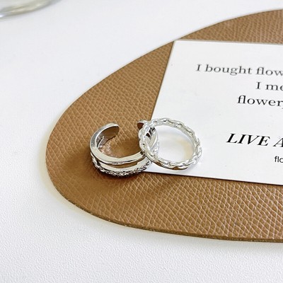 Womens 2 Ring Set Midi Ring Silver Jewelry Hip hop Rings Fashion Jewellery