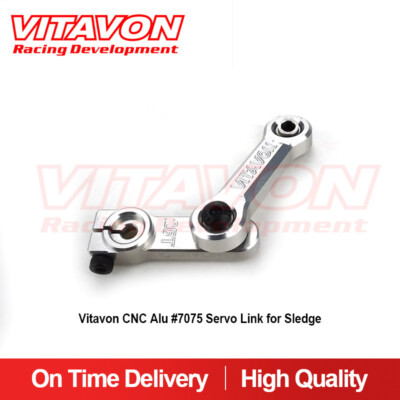 VITAVON CNC Alu#7075 Steering Link & Servo Saver 25T for Traxxas Sledge Silver