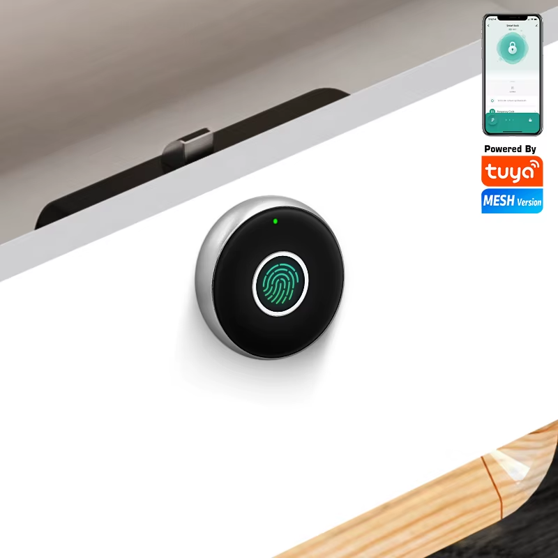 Zinc alloy Tuya APP Fingerprint Biometric Electronic Lock for Furniture Drawer C