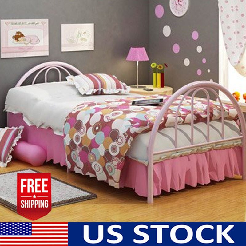 With Headboard, Footboard , Twin, Pink