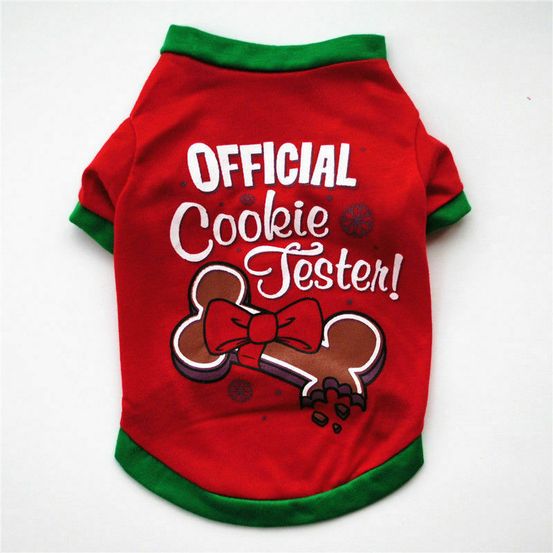 Dog Puppy Christmas Santa Pattern Warm Costumes Coat Pet Clothes T