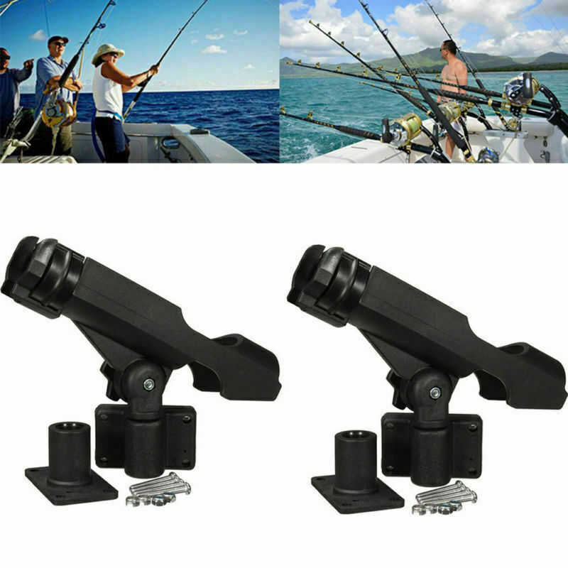 Lot For Kayak Boat Fishing Pole Rod Holder Tackle Kit Adjustable Side Rail Mount